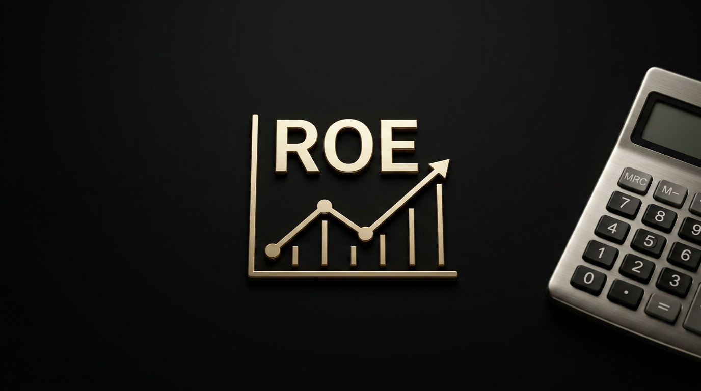 ROE 공식과 투자 수익성 설명하는 여성 전문가 일러스트