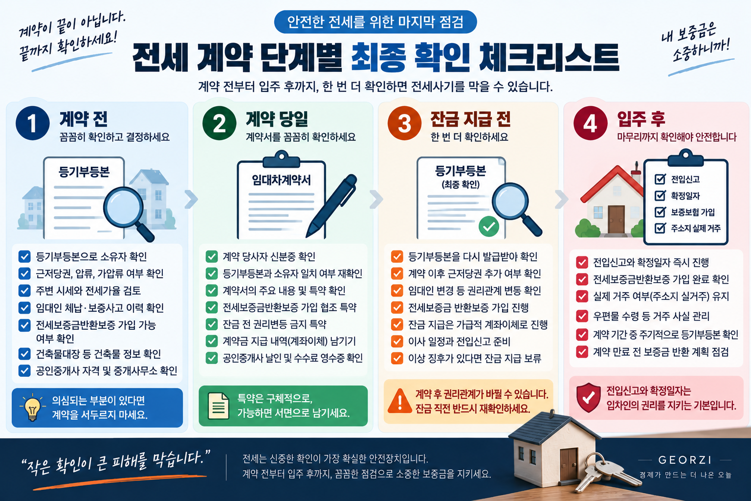 전세 계약 당일과 잔금 전 최종 확인 체크리스트